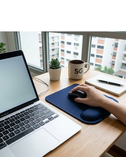 Cirae Gel Wrist Rest Mouse Pad Navy 9 x 8 in